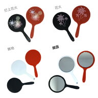 新色登場 日本製 コンパクトミラー 手鏡 ミニサイズ ハンドミラー 赤 黒 白花火 オリジナル印刷 メイク用…