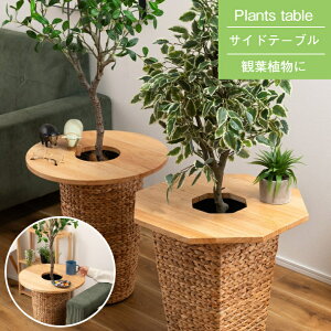 プランターテーブル サイドテーブル テーブル 木製 天然木 北欧 おしゃれ 円 丸 ラウンド オクタゴン 多角形 八角形 helppo 観葉植物 リビング ガーデニング 取り付け簡単 HOW-014 HOW-015 ナチュラ