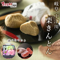 無添加・無着色！ 栗きんとん ＋ 選べるフラワーBOX + 市田柿 岐阜 中津川 ちこり村 送料無料 / 10個箱入…
