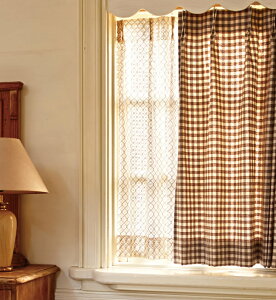 シェード【WAVESALAD】 ウェーブサラダ ドレープ ドレープカーテン カーテン オーダー オーダーメイド おしゃれ かわいい 日本製 シングル ダブル リビング 小窓 ギンガムチェック 北欧