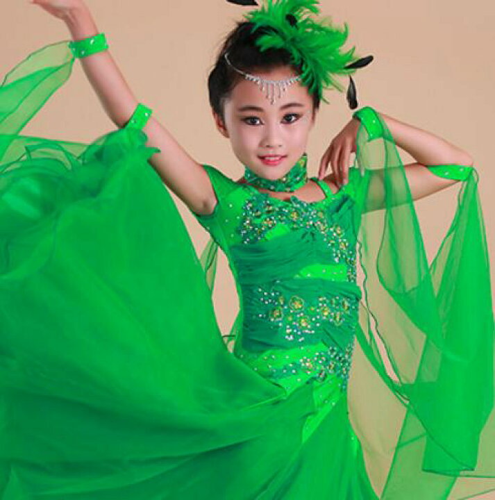 楽天市場】子供 社交ダンス衣装 ドレス キッズ ワンピース 女の子 白 