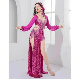 ベリーダンス衣装 バラディ ドレス シャービードレス ピンク ミントグリーン クジャクブルー lw2580 コスチューム ステージ衣装 発表会 イベント 衣装 ドレス 豪華 パープル ミントグリーン クジャクブルー