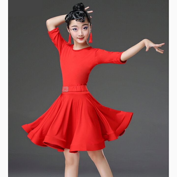 楽天市場】キッズ ワンピース ラテンダンス 社交ダンス 子供 華やか  