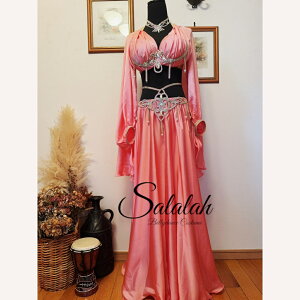 ベリーダンスオリエンタル衣装 ブラ&スカートアームベールデザイン lw1969 ベリーダンス衣装 コスチューム 肌色 ヌードカラーシフォン レッスンウェア レッスン着 ステージ衣装 発表会 ド