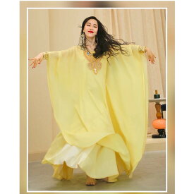 ハリージドレス シフォン素材インナーワンピ付き 全3色 lw2642　シフォンデザイン シフォン インナーワンピース付き イエロー ホワイト ライトブルー 発表会 ショー パーティードレス