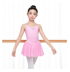 バレエ レオタード スカート付き パープル ピンク キャミソール 子供用 キッズ ジュニア スカート フリル リボン バレリーナ ダンス 衣装 バレエダンス 110 120 130 140 150 160