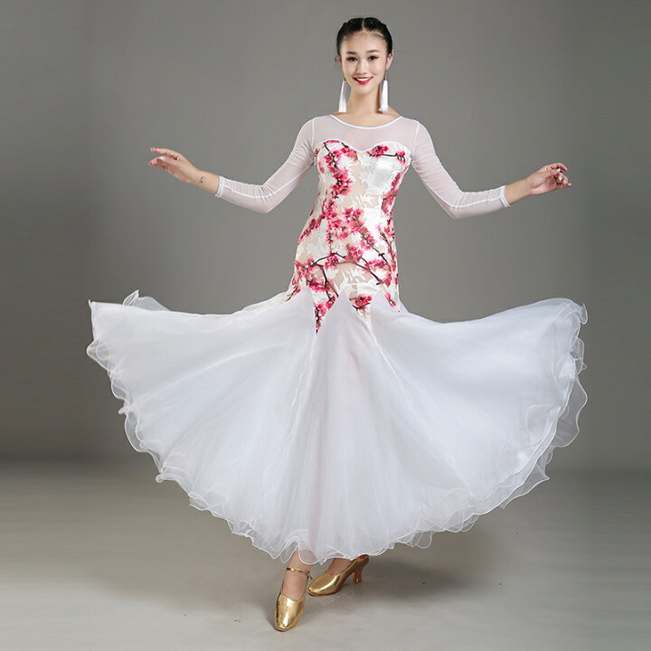 楽天市場】社交ダンス サイズ S M L XL XXL 花柄 モダンドレス  