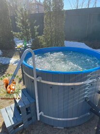 薪風呂！耐久性の天然木材！有利な価格！1年間保証、薪ストーブ付き！　露天風呂 水風呂が愉しめる、 ポータブル