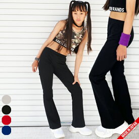【日本製/綿100％】フレアレギンス【メール便20】フレアパンツ/レギンス/ボトム/パンツ/裾フレア/無地/シンプル/スパッツ/脚長効果/やわらか/キッズ/kids ジュニア/ガールズ/女の子　ダンス/DANCE　ヒップホップ/HIPHOP　レッスン着　普段着　チーム/サークル K-pop