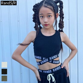 【日本製/綿100％】ロゴゴムクロスショートタンク【メール便8】ショート丈/タンク/ロゴ/短め/クロップド丈/ノースリーブ/へそだし　キッズ/ジュニア/ガールズ/女の子　ダンス/ヒップホップ　ダンスウェア/衣装　インナーコットン　オルチャン/韓国