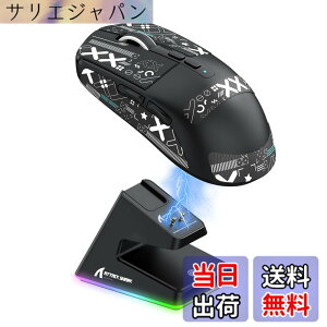 �y���������zMAMBASNAKExATTACK SHARK X6 ���y�ʃQ�[�~���O�}�E�X 49g PAW3395�Z���T�[ ���C�����X �}�E�X 3���[�h�ڑ� 2.4Ghz/Bluetooth/Type-C 6���x��DPI�ؑ� 26000DPI 200���ԘA���g�p�\ �}�O�l�b�gRGB�[�d�X