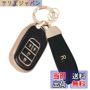 �y���������z[YANMW] N-BOX �J�X�^�� JF5 JF6 �L�[�P�[�X �K���z���_ �V�^�X�e�b�v���S�� �L�[�J�o�[ NBOX JF5 JF6 �V�r�b�N ZR-V ���F�[�� �L�[�z���_�[ TPU �����X���C�h�h�A (�S�[���f���u���b�N)