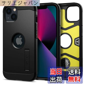 �y���������zSpigen iPhone13Mini�P�[�X �ϏՌ� �ŋ� �ČRMIL�K�i�擾 3�w�\�� �L�b�N�X�^���h �t�� �J�����ی� ���h�~ �Ռ��z�� ���C�����X�[�d �^�t�E�A�[�}�[ ACS03331 (�u���b�N)