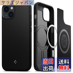 �y���������zSpigen iPhone13Mini�P�[�X Magsafe �}�O�l�b�g���� �ČRMIL�K�i�擾 �ϏՌ� �d��30g TPU ����~�� ���C�����X�[�d�Ή� ���菝�h�~ �}�O�E�A�[�}�[ ACS03680 (�}�b�g�E�u���b�N)