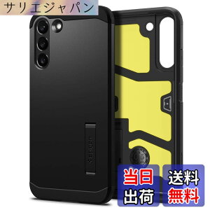 �y���������zSpigen Galaxy S22 �P�[�X [ SC-51C | SCG13 ] 3�w�\�� �X�^���h�t�� �ČRMIL�K�i�擾 �J�����ی� ���h�~ �Ռ��z�� ���C�����X�[�d�Ή� �^�t�E�A�[�}�[ ACS03991 (�u���b�N)