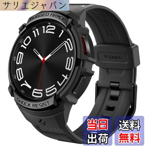 �y���������zSpigen Galaxy Watch 6 Classic 43mm �o���h �̑g������ �\ ��̌^ �P�[�X �J�o�[ �ϏՌ� �X�|�[�c�o���h ���� �Ռ� �z�� �ϋv�� ���h�~ ���M�b�h�E�A�[�}�[�E�v�� ACS06492 (�u���b�N)