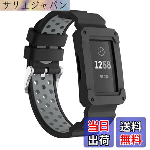 �y���������zGOSETH Fitbit Charge 4/Fitbit Charge 3�p�o���h �P�[�X�t�� ��U�h�~�ی�t���[���t���V���R���X�g���b�v Fitbit Charge 3/SE/Charge 4����уX�y�V�����G�f�B�V�����p (�u���b�N&�O���[) �F�F�u