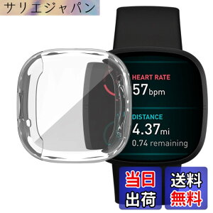 �y���������zFitbit Versa 3 �P�[�X Fitbit Sense �\�t�g�P�[�X�yELMK�z�S�ʕی� �ϏՌ� �_�炩�� ���b�L �E���ȒP TPU �E�I�b�` �ی�P�[�X �����^ �J�o�[ �F�F�N���A�A�T�C�Y�FFitbit Versa 3/Sense
