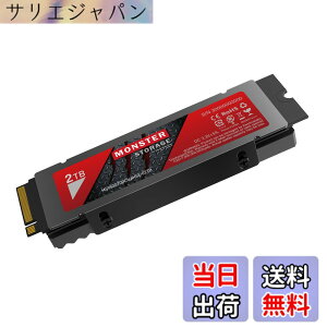 �y���������zMonster Storage NVMe SSD PCIe Gen 4x4 PS5�m�F�ς� M.2 Type 2280 ���� SSD 3D TLC �������K�i ���[�J�[5�N �T�C�Y�F2TB