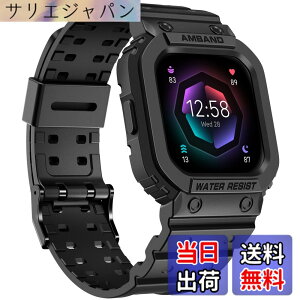 �y���������zamBand Fitbit Versa 4/ Fitbit Versa 3/ Fitbit Versa 2/ Fitbit Versa Lite/Fitbit Sense 2/ Fitbit Sense�o���h �P�[�X�t�� �ی�P�[�X �X�g���b�v ���ȃX�|�[�c�v���e�N�^�[ �� �F�F�u���b�N�A�T�C�Y�FFi