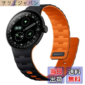 �y���������z[Bandletic] 2026 �V�^ Google Pixel Watch �o���h - Pixel Watch 1�E2�E3�E4 (41mm�E45mm) �Ή� N54���΃o���h �}�O�l�b�g���V���R�� �j�����p �X�|�[�c�p �y�� �F�F�u���b�N/�I�����W�A�T�C�Y�Fpixe