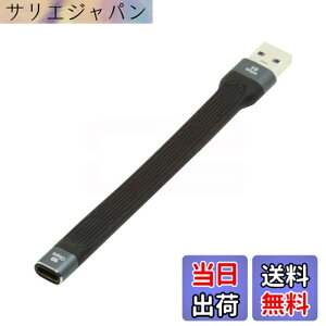 �y���������zCablecc USB-C Extension Cable Flat Slim FPC Data Cable for Laptop & Phone 13cm �F�FBlack Type C Female to Type A Male 10Gbps