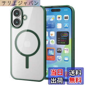 �y���������z�G���R�� iPhone 16 �P�[�X �N���A �}�O�l�b�g MAGKEEP �n�C�u���b�h �t���[���t�� ���C�����X�[�d�Ή� 4�p�G�A�[�N�b�V���� �f�B�[�v�O���[�� PM-A24AMAG03GN �F�F�f�B�[�v�O���[��