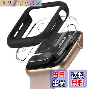 �y���������zJP - Ringke Apple Watch Series 6 / 5 / 4 / SE 40, 44mm Slim �F�FClear & Matte Black (2P)�A�T�C�Y�F[6 / 5 / 4 / SE 44mm]