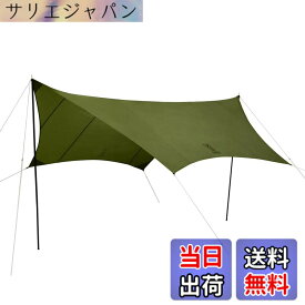 【送料無料】DOD(ディーオーディー) いつかのタープ はじめてでも扱いやすい ベーシックな ヘキサタープ オールインワン 延長テープ 標準付属 UV加工済 色：カーキ、サイズ：Medium