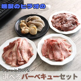 ちょっと贅沢な【選べるバーベキューセット】BBQ 二人前から 選べるお肉と海鮮2種の焼肉セット キャンプ用 ディナー オリジナルのBBQセット 行楽シーズンにワンランク上のBBQ ホームパーティー みんなで楽しめる【お肉だけじゃ物足りない！】お一人様焼肉も ギフト お歳暮