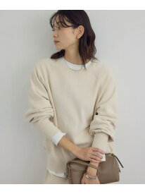 クロップドプルオーバー-CreamyCotton /クリーミーコットン- SALON adam et rope' サロン アダム エ ロペ トップス ニット ブラック ホワイト ベージュ【送料無料】[Rakuten Fashion]