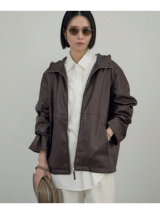 楽天市場】【SALE／50%OFF】レザーライクフーデッドパーカー SALON 