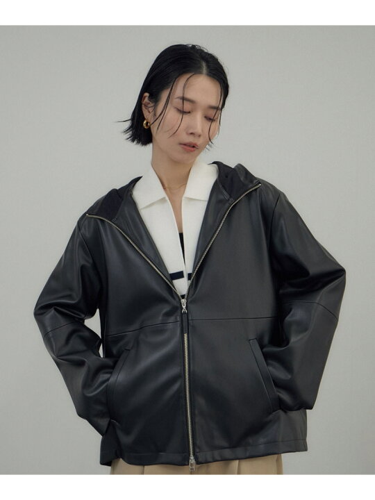 楽天市場】【SALE／50%OFF】レザーライクフーデッドパーカー SALON 