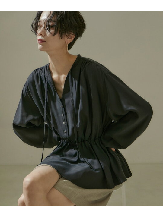 楽天市場】【SALE／40%OFF】ギャザードレープヘムフレアブラウス SALON 