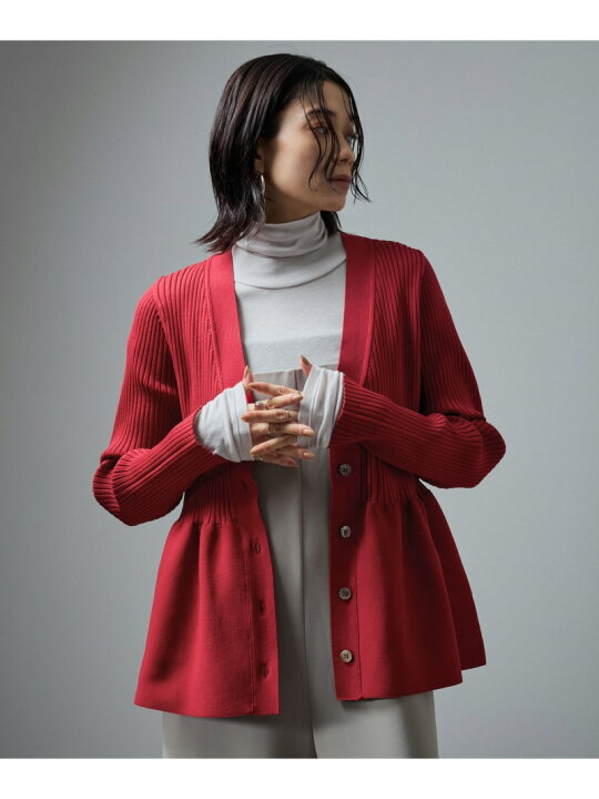 楽天市場】【WEB限定】Vネックペプラムカーディガン【洗える】 SALON  