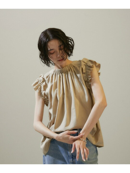 楽天市場】【WEB限定】麻混フリルスリーブブラウス SALON adam et rope 