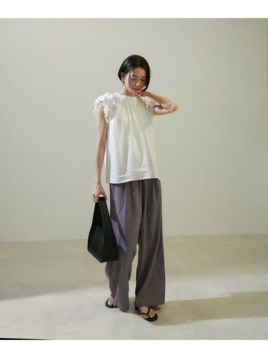 楽天市場】【WEB限定】麻混フリルスリーブブラウス SALON adam et rope 