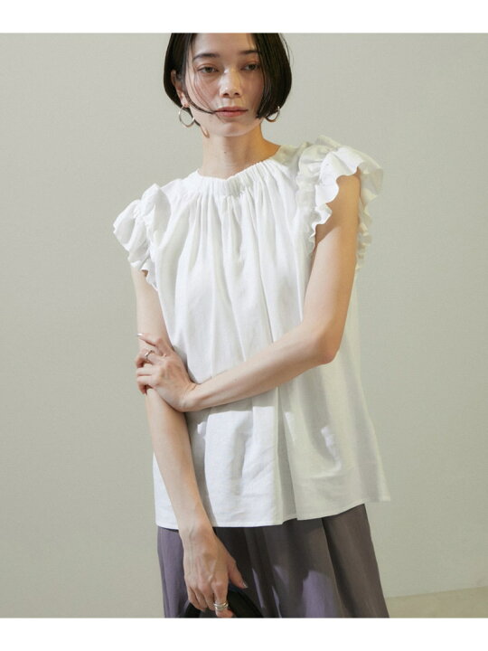 楽天市場】【WEB限定】麻混フリルスリーブブラウス SALON adam et rope 