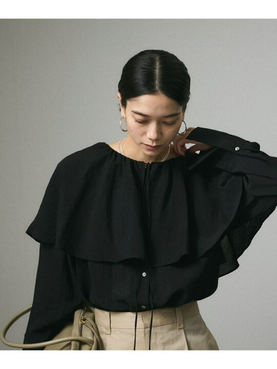楽天市場】【SALE／60%OFF】フロントリボンフリルカラーブラウス SALON 