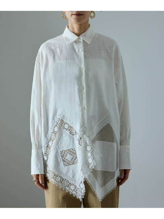 楽天市場】【SALE／50%OFF】ヘムクロスレースシャツ SALON adam et 