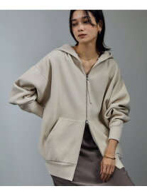 ジップパーカー-CreamyCotton /クリーミーコットン- SALON adam et rope' サロン アダム エ ロペ トップス パーカー・フーディー ブラック ブラウン ホワイト【先行予約】*【送料無料】[Rakuten Fashion]