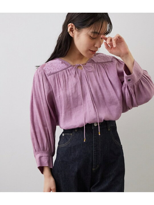 楽天市場】【SALE／60%OFF】スカラップレースギャザースリーブブラウス 