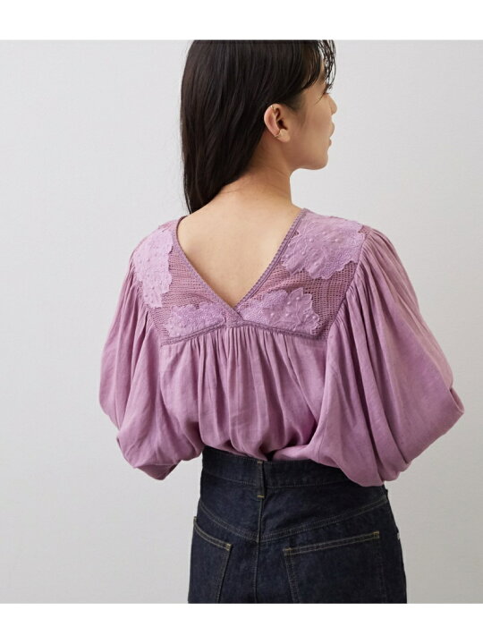 楽天市場】【SALE／60%OFF】スカラップレースギャザースリーブブラウス 