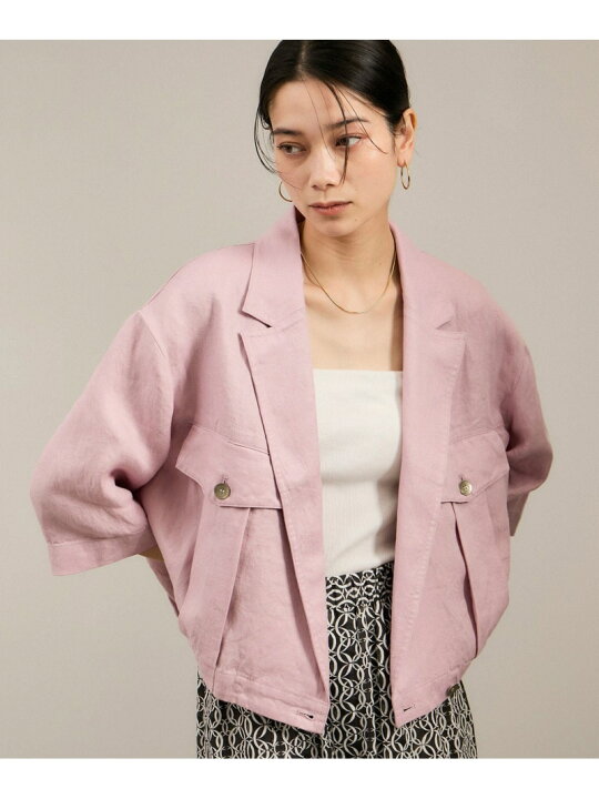 楽天市場】【SALE／50%OFF】リネンツイルブルゾン SALON adam et rope 