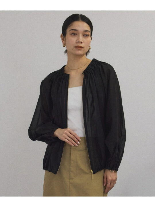 楽天市場】【SALE／50%OFF】シアーギャザージップブルゾン/ブラウス 