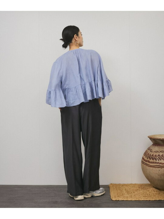楽天市場】【WEB限定】ヨーロピアンフラックスリネンフリルブラウス 