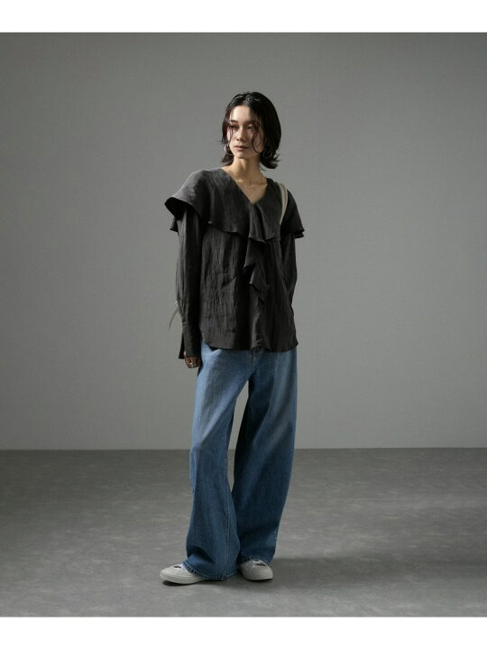 楽天市場】【SALE／30%OFF】ビンテージライクラッフルカラーブラウス 