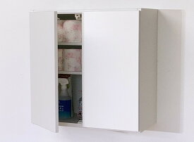 プッシュ扉の吊戸棚【縦型】　幅60L(奥行30)国産　完成品　送料無料洗面所収納・トイレ収納＆洗濯機上の収納に