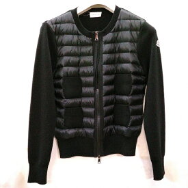 【今だけ値下げセール】【新品】おしゃれ!! 可愛い!!エレガント!!【モンクレール】【レア物】みんなからの注目!!【MONCLER】セレブな希少品のダウン×ニットジップアップセーター【黒】【入手困難品】早い者勝ち!!黒【当店スタッフがパリより買い付け丁寧に日本へ!!】