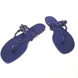 【新品】早い者勝ち! "アイランド" 入手困難【すぐに売り切れそう!! 】ビーチサンダル【 パリより新入荷！】みんなから注目の的!! エルメス HERMES サンダル アイランド レディース　ブルー ネイビー イリス シェーヌダンクル サンダル 　【送料無料】